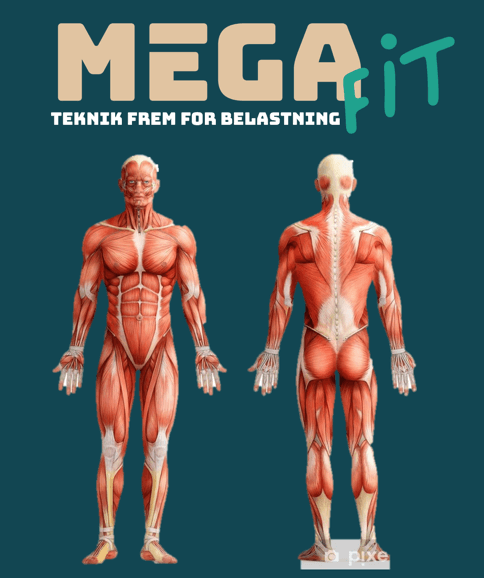 Megafit logo og en muskelfigur